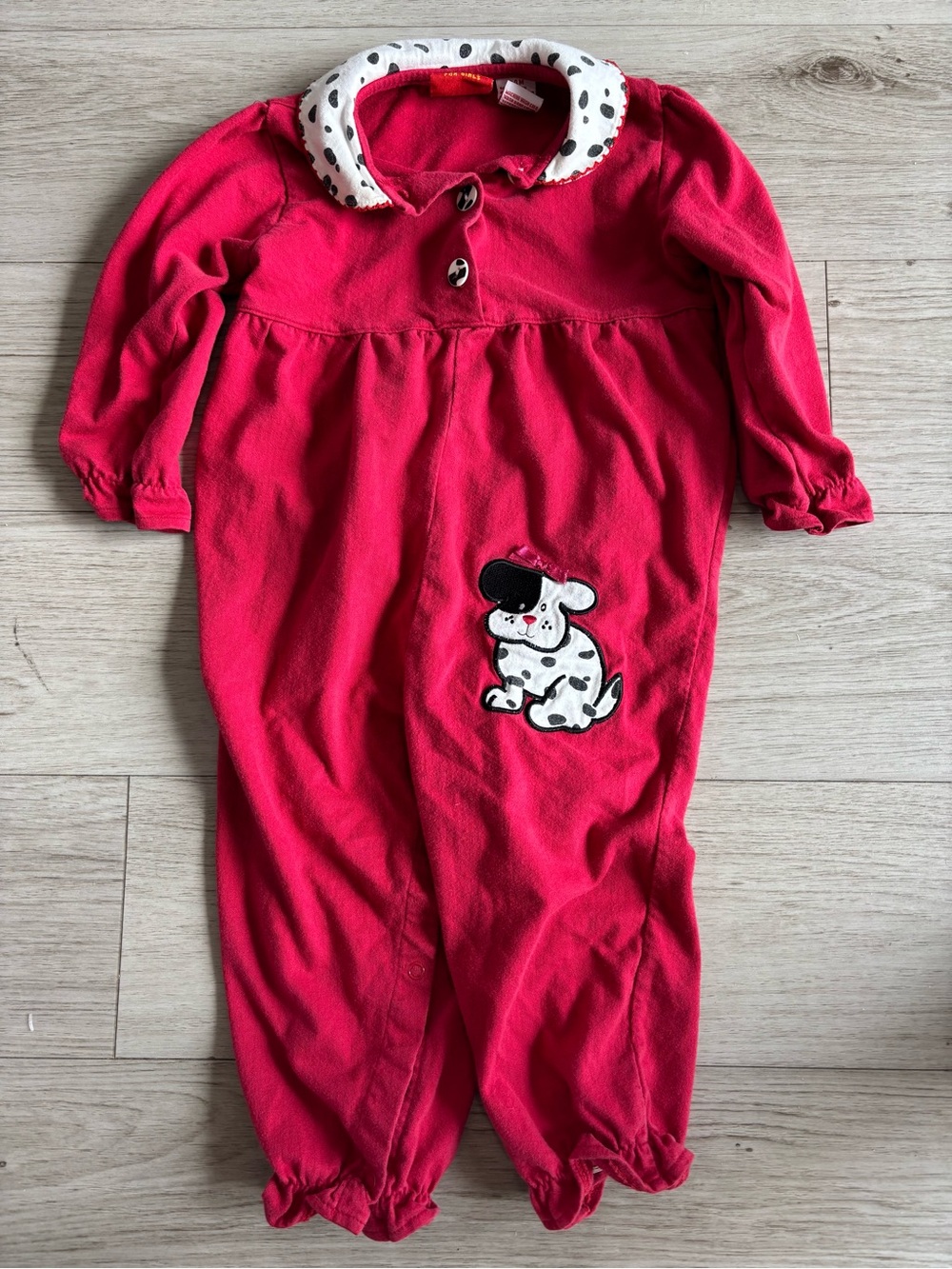 My Pal For Girls Vintage Red One Piece Baby Romper White Dalmatian 24 months
